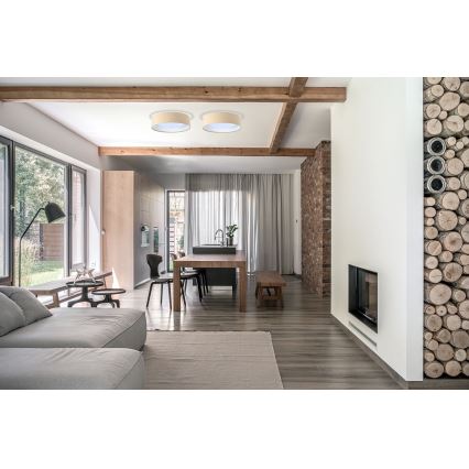 Plafonnier à intensité variable SMART GALAXY LED/24W/230V d. 45 cm 2700-6500K Wi-Fi Tuya beige/blanc + Télécommande