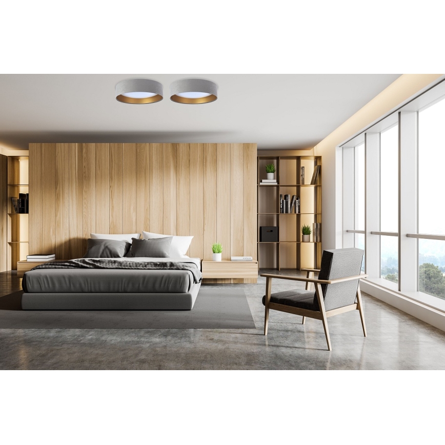 Plafonnier à intensité variable SMART GALAXY LED/24W/230V d. 45 cm 2700-6500K Wi-Fi Tuya gris/doré + Télécommande