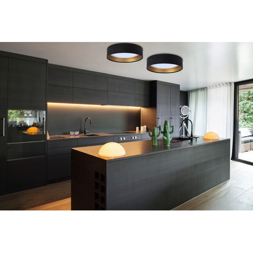 Plafonnier à intensité variable SMART GALAXY LED/24W/230V d. 45 cm 2700-6500K Wi-Fi Tuya noir/doré + Télécommande