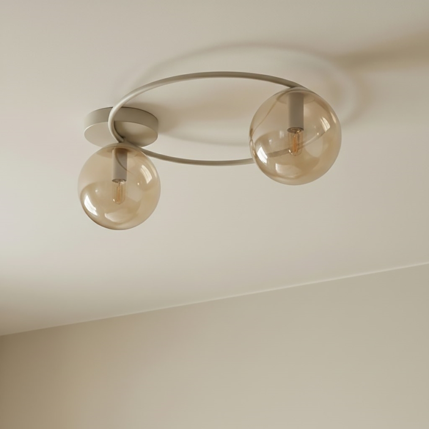 Plafonnier SOPRA 2xE14/10W/230V beige/beige fumé