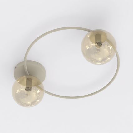 Plafonnier SOPRA 2xE14/10W/230V beige/beige fumé