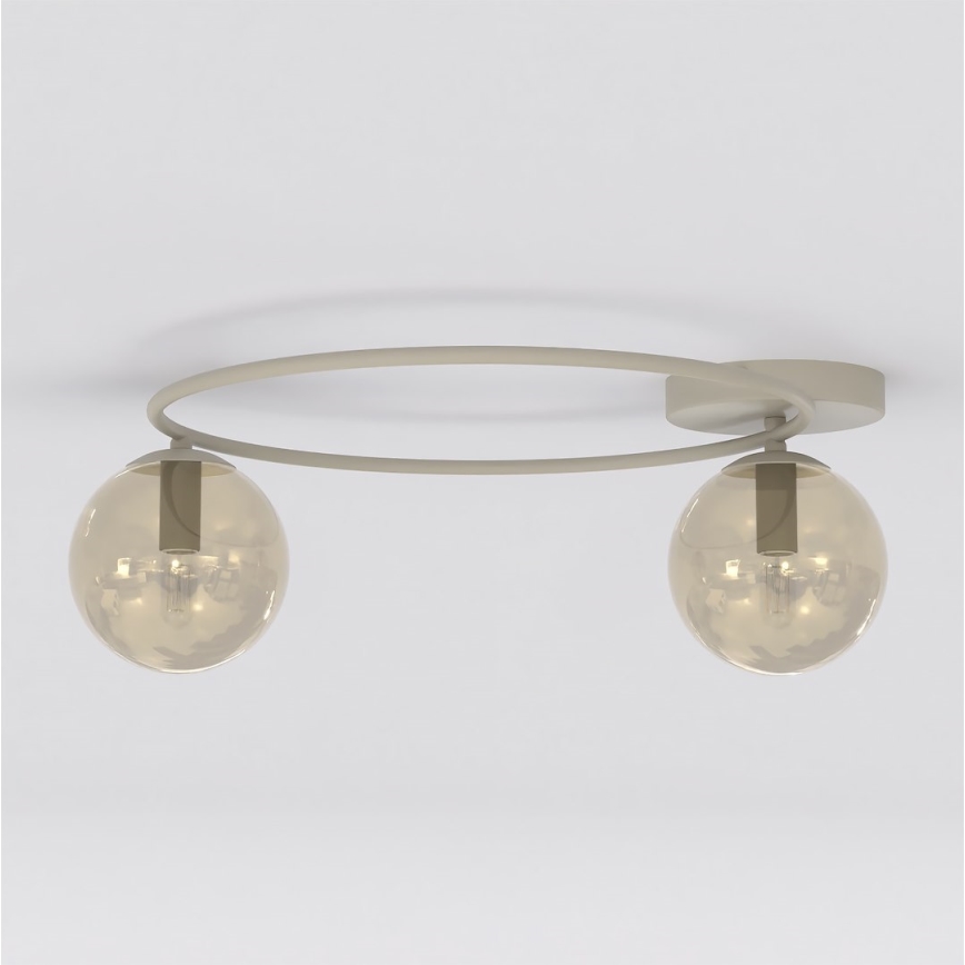 Plafonnier SOPRA 2xE14/10W/230V beige/beige fumé