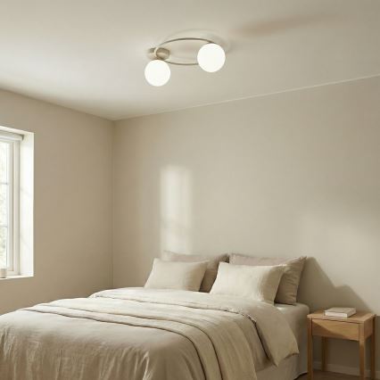 Plafonnier SOPRA 2xE14/10W/230V beige/blanc