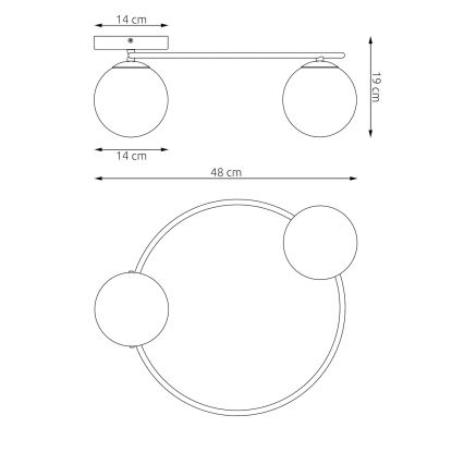 Plafonnier SOPRA 2xE14/10W/230V beige/blanc