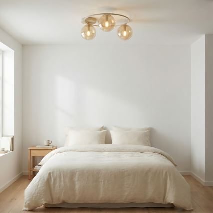 Plafonnier SOPRA 3xE14/10W/230V beige/beige fumé