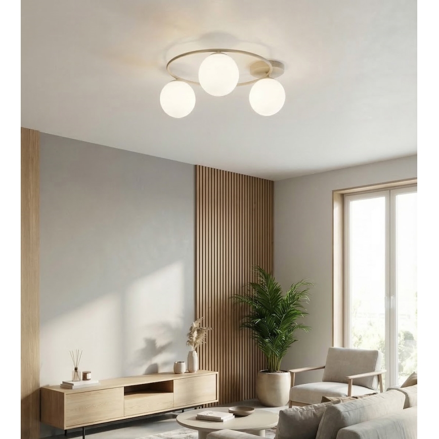 Plafonnier SOPRA 3xE14/10W/230V beige/blanc