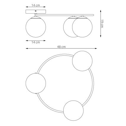 Plafonnier SOPRA 3xE14/10W/230V beige/blanc