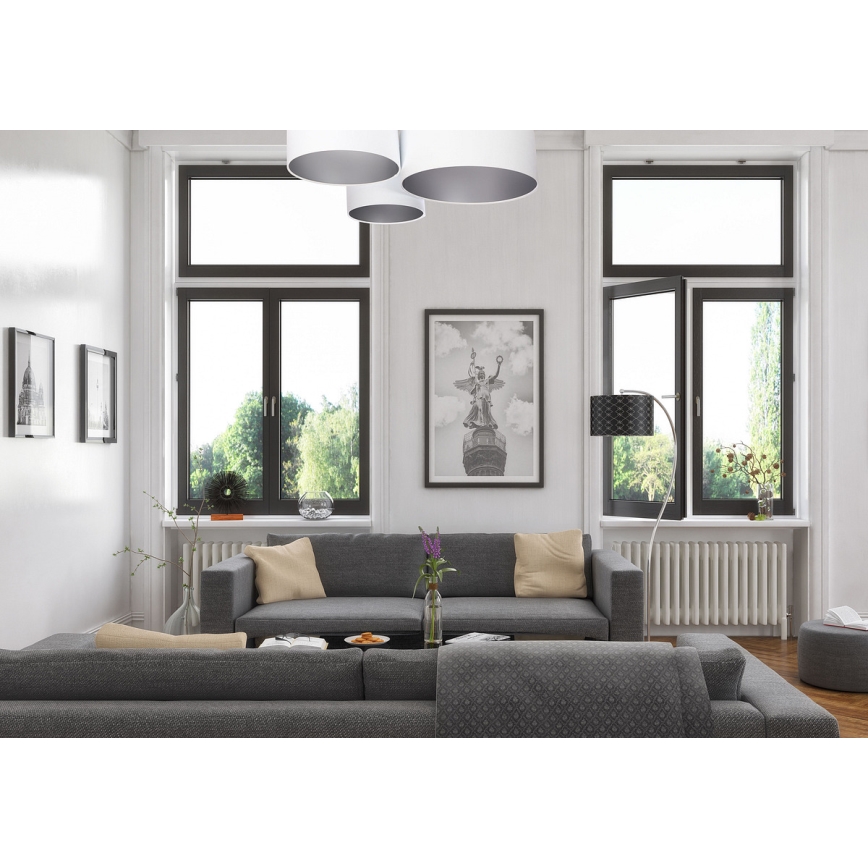 Plafonnier SPACE 3xE27/60W/230V blanc/argent