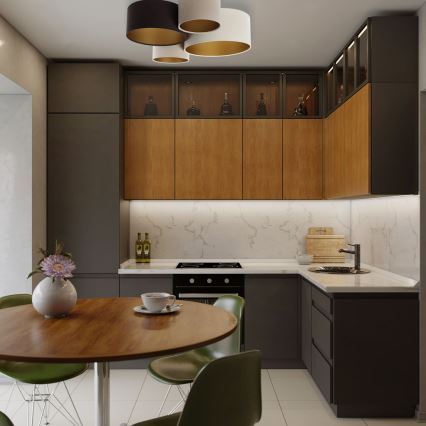 Plafonnier SPACE 4xE27/60W/230V beige/marron/doré