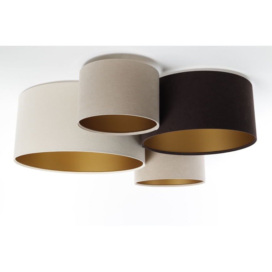 Plafonnier SPACE 4xE27/60W/230V beige/marron/doré