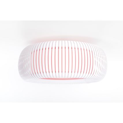 Plafonnier STRIPES 2xE27/40 W/230 V, Ø 55 cm, blanc/rose