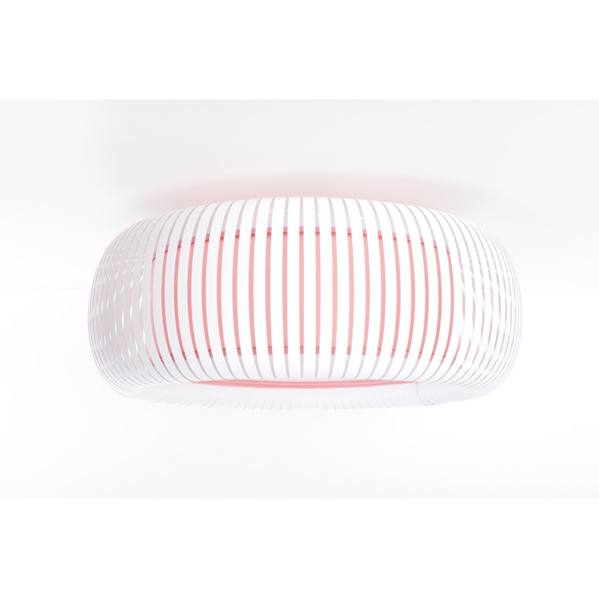 Plafonnier STRIPES 2xE27/40 W/230 V, Ø 55 cm, blanc/rose
