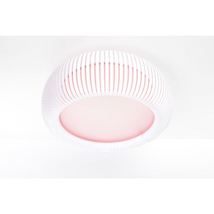 Plafonnier STRIPES 2xE27/40 W/230 V, Ø 55 cm, blanc/rose