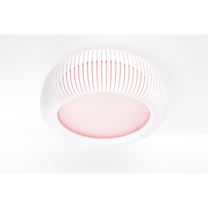 Plafonnier STRIPES 2xE27/40 W/230 V, Ø 55 cm, blanc/rose