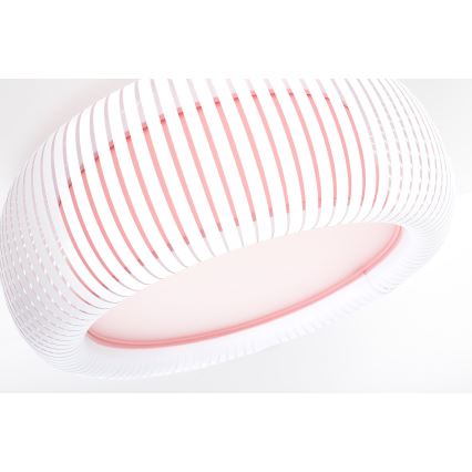 Plafonnier STRIPES 2xE27/40 W/230 V, Ø 55 cm, blanc/rose