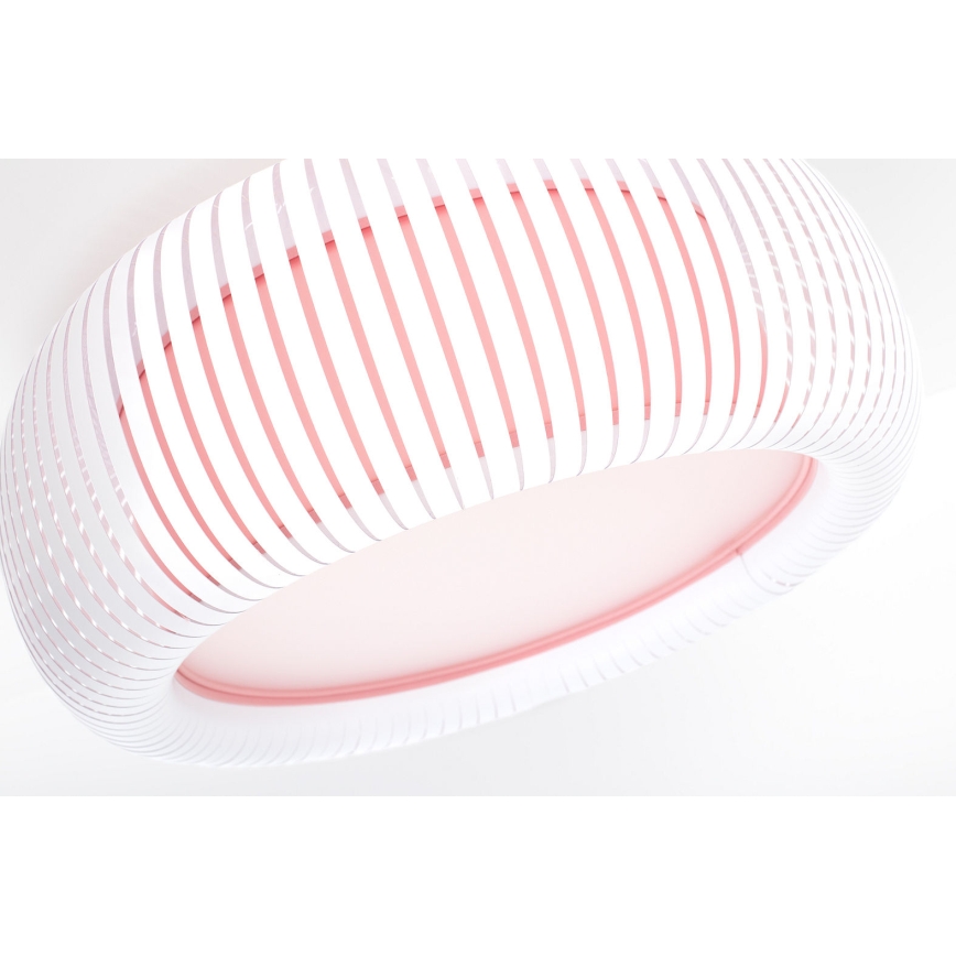 Plafonnier STRIPES 2xE27/40 W/230 V, Ø 55 cm, blanc/rose