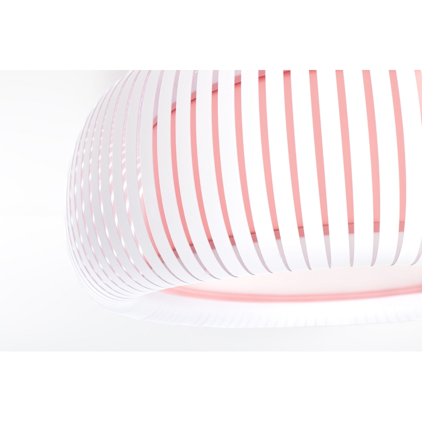 Plafonnier STRIPES 2xE27/40 W/230 V, Ø 55 cm, blanc/rose