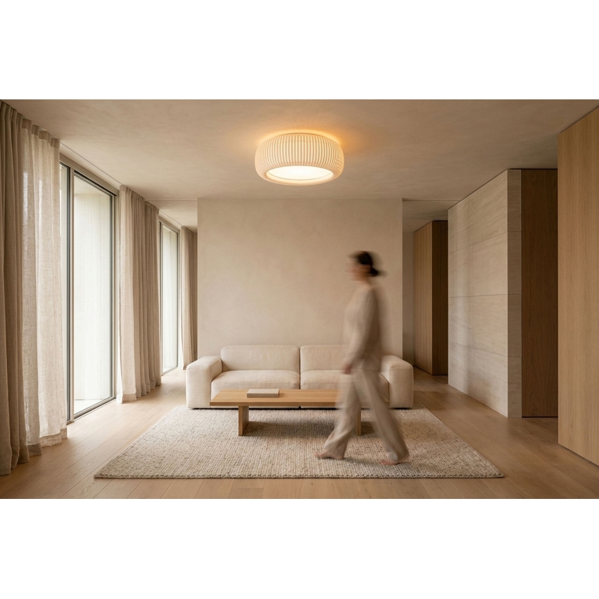 Plafonnier STRIPES 2xE27/40W/230V Ø 55 cm blanc/crème