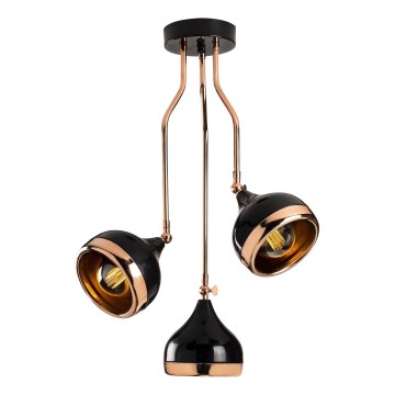 Plafonnier sur barre YILDO 3xE27/40W/230V noir/cuivre
