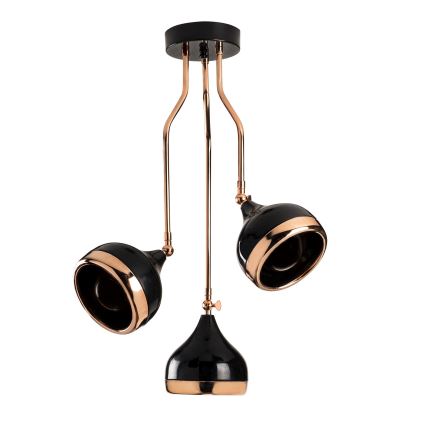 Plafonnier sur barre YILDO 3xE27/40W/230V noir/cuivre