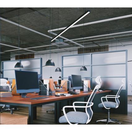 Luminaire LED KOLINE, montage en saillie ou en suspension, 40 W, 230 V, 3000/4000/6500 K, 120 cm, noir