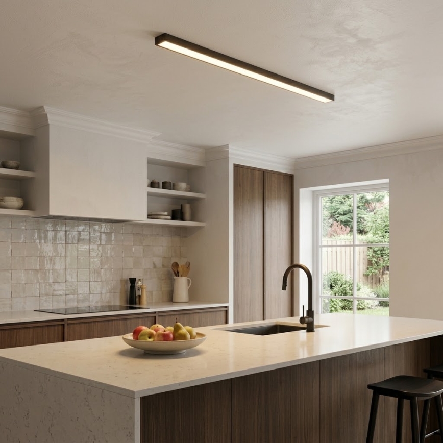 Plafonnier/suspension LED sur câble, 44 W, 230 V, 3000 K, 120 cm, noir