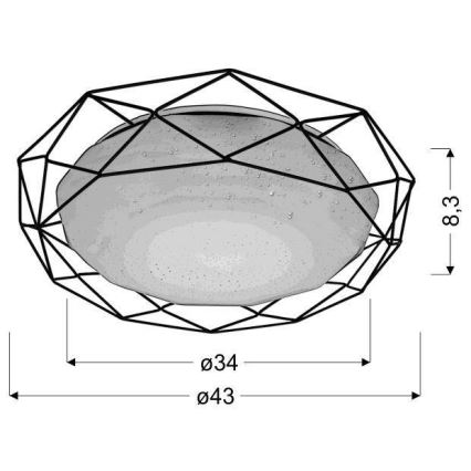 Plafonnier SVEN LED/24/230V noir