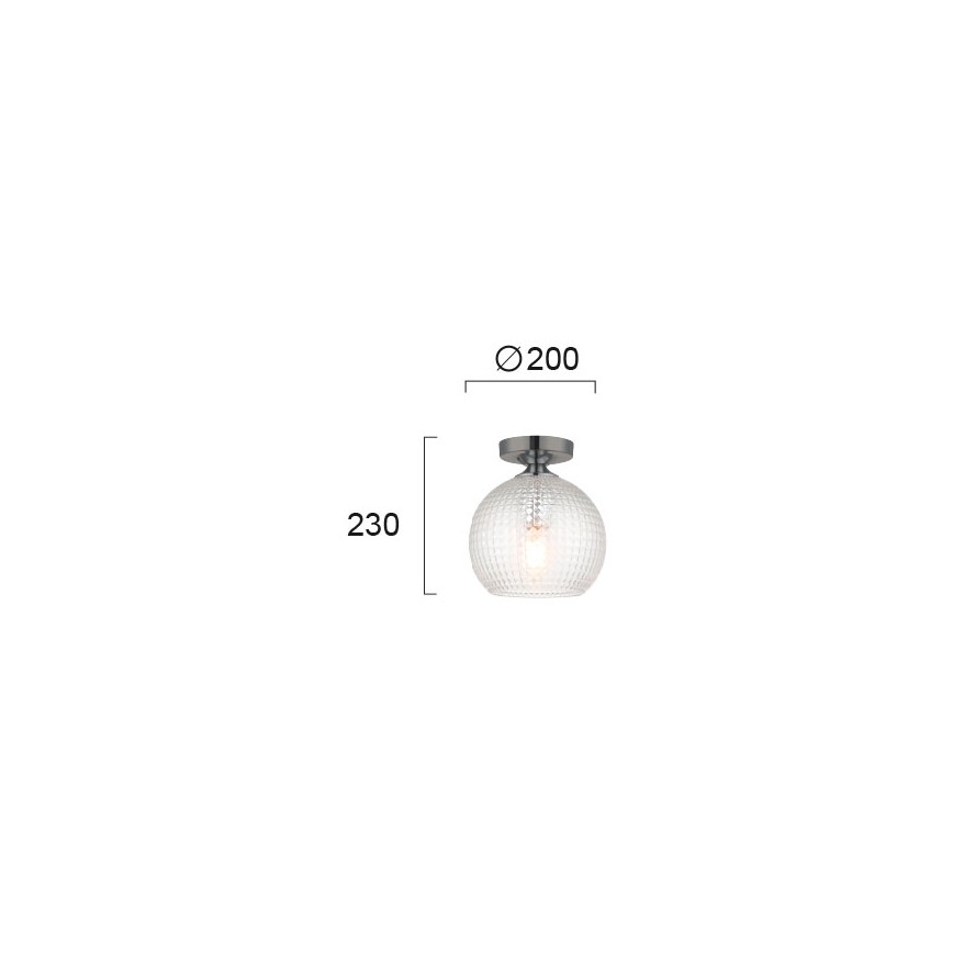 Plafonnier TALISA 1xE27/40W/230V noir chromé