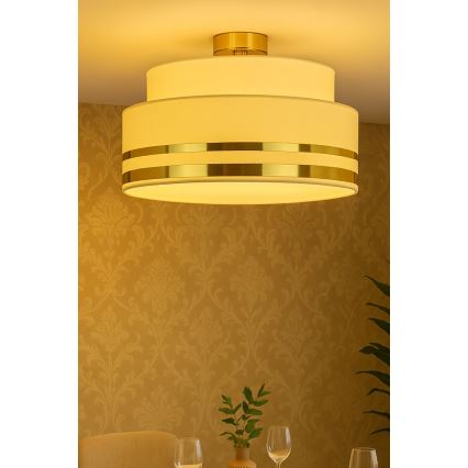 Plafonnier TAMI 1xE27/60W/230V beige/doré