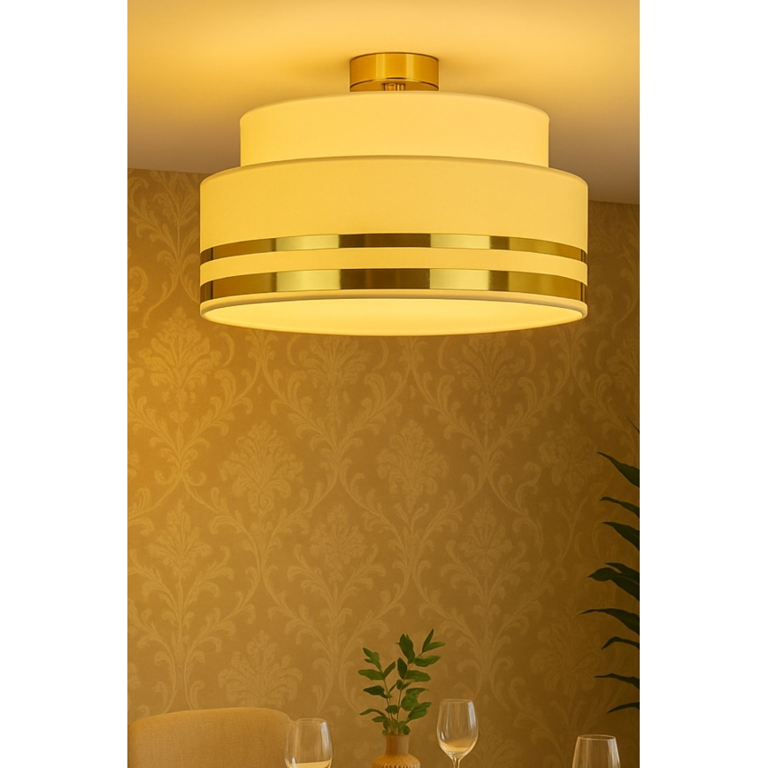 Plafonnier TAMI 1xE27/60W/230V beige/doré