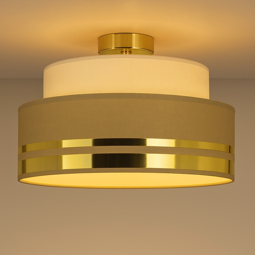 Plafonnier TAMI 1xE27/60W/230V d. 40 cm beige/marron/doré