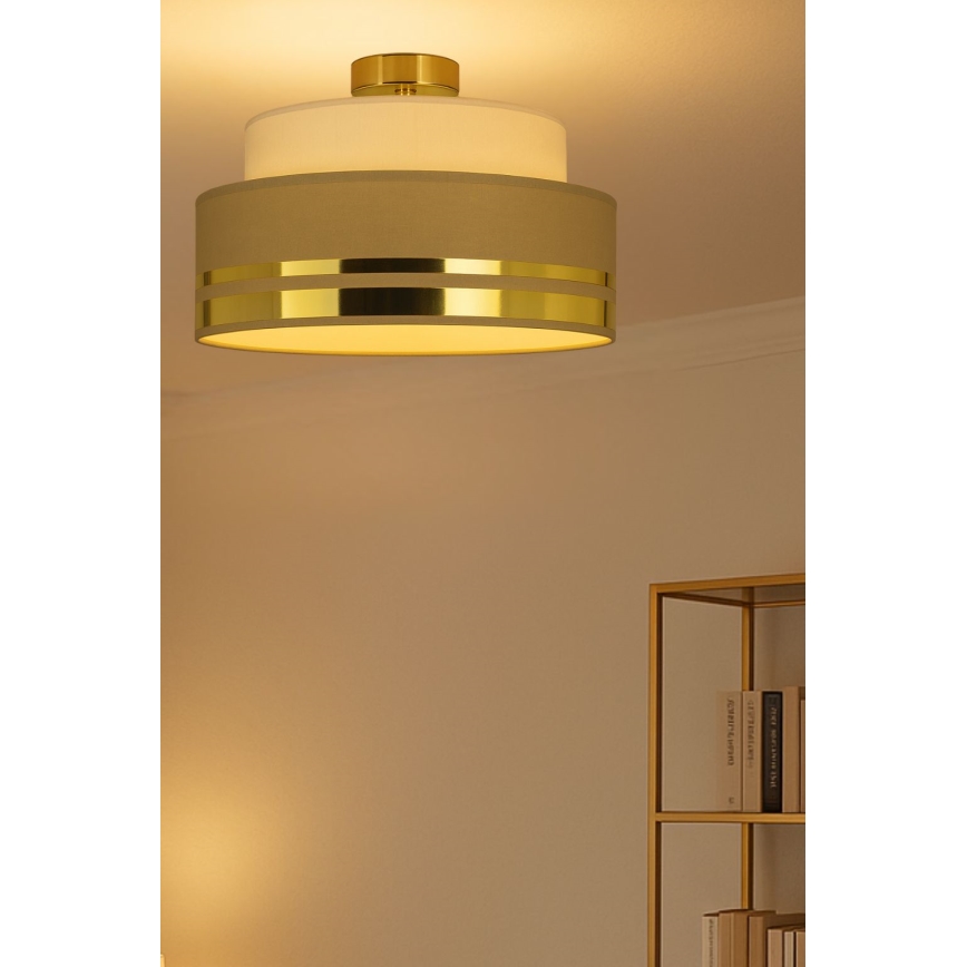 Plafonnier TAMI 1xE27/60W/230V d. 40 cm beige/marron/doré
