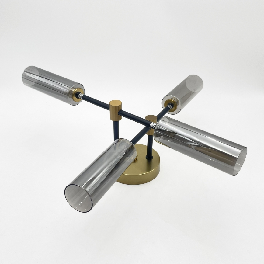 Plafonnier TESSA 4xG9/8W/230V laiton/noir fumé