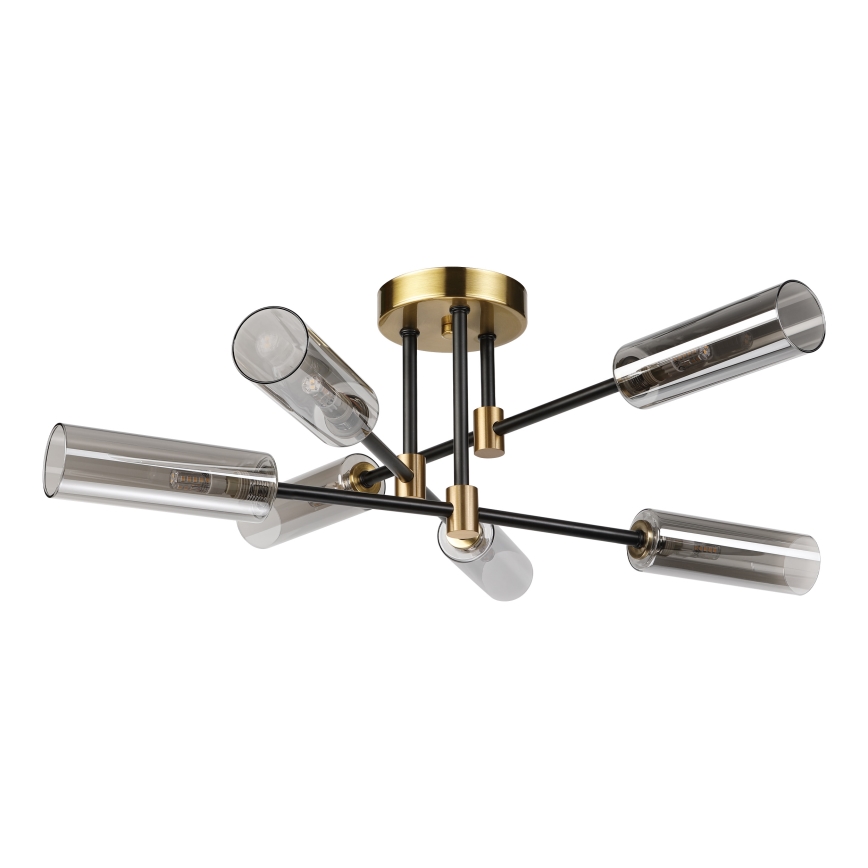 Plafonnier TESSA 6xG9/8W/230V laiton/noir fumé