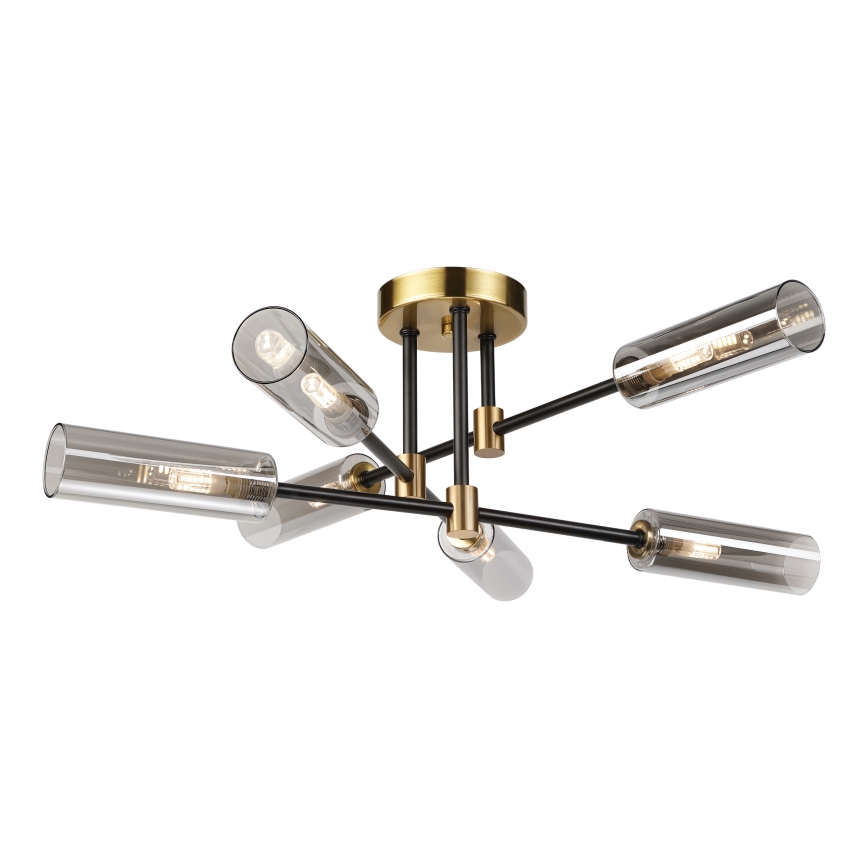 Plafonnier TESSA 6xG9/8W/230V laiton/noir fumé