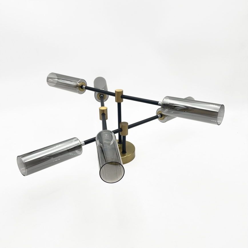 Plafonnier TESSA 6xG9/8W/230V laiton/noir fumé