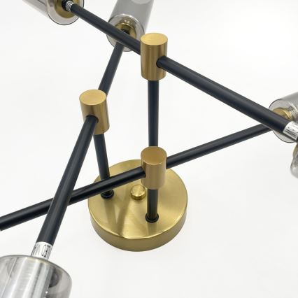 Plafonnier TESSA 6xG9/8W/230V laiton/noir fumé