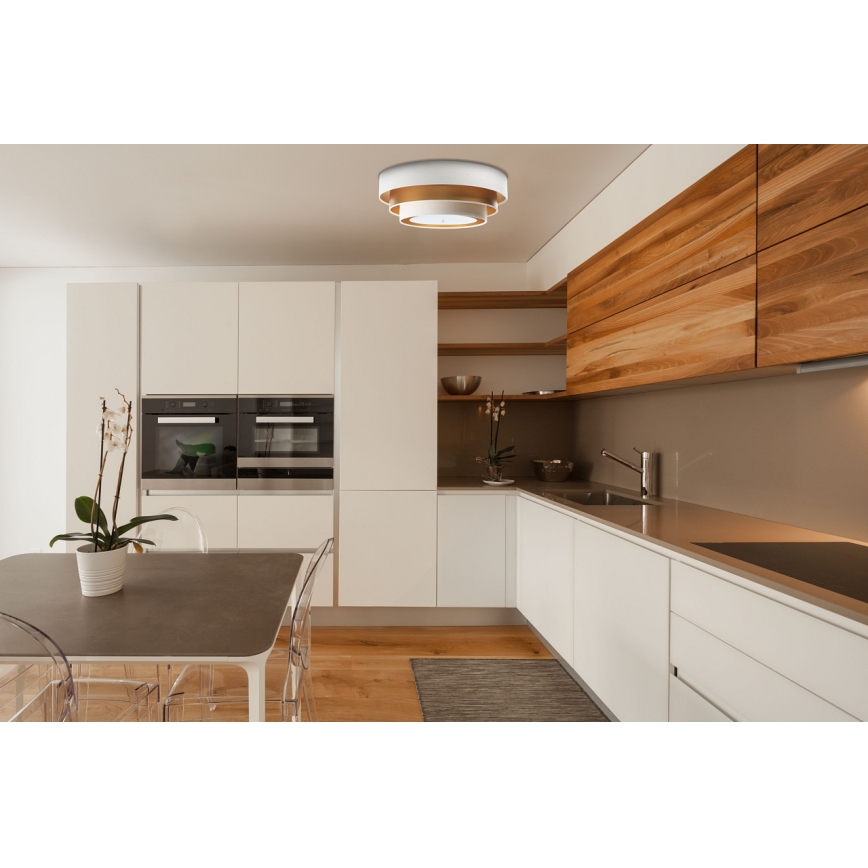 Plafonnier TRINITI 2xE27/60W/230V blanc/doré