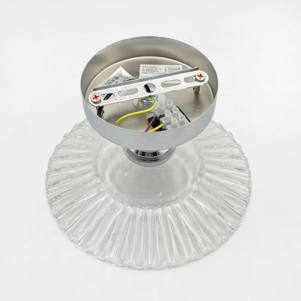 Plafonnier TRISH 1xE27/15W/230V chrome brillant/transparent
