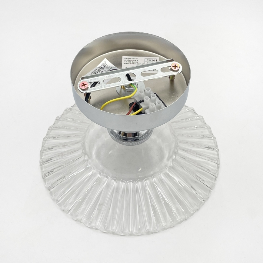 Plafonnier TRISH 1xE27/15W/230V chrome brillant/transparent
