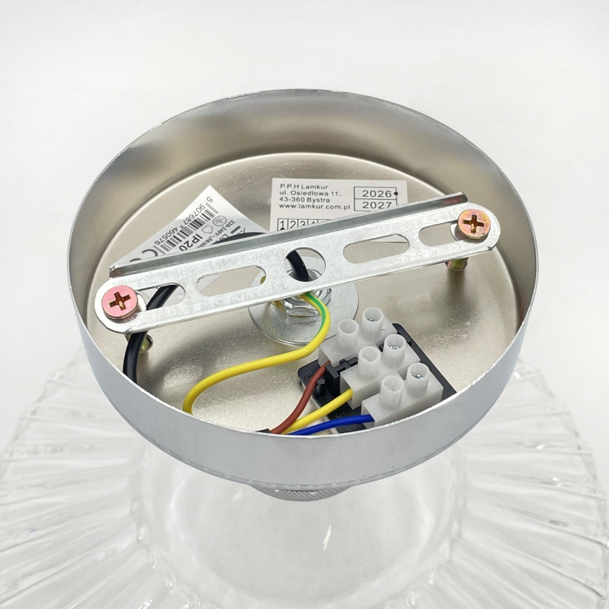 Plafonnier TRISH 1xE27/15W/230V chrome brillant/transparent
