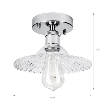 Plafonnier TRISH 1xE27/15W/230V chrome brillant/transparent