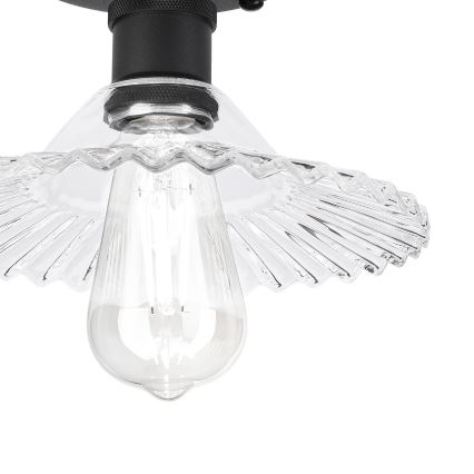 Plafonnier TRISH 1xE27/15W/230V noir/transparent
