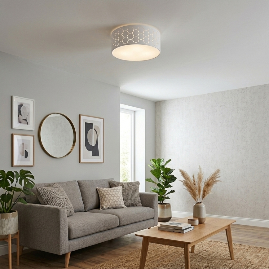 Plafonnier ULLE 1xE27/15W/230V Ø 35 cm blanc