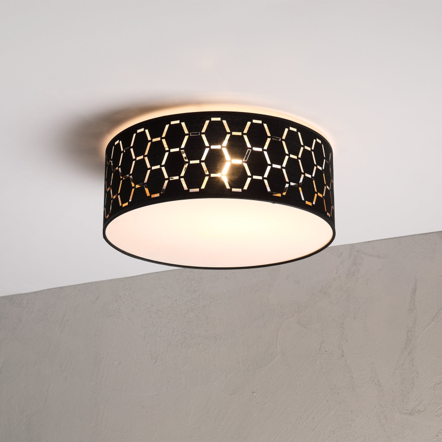 Plafonnier ULLE 1xE27/15W/230V Ø 35 cm noir