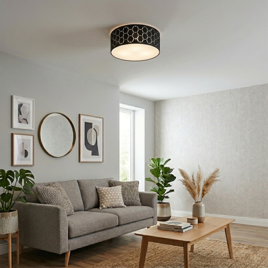 Plafonnier ULLE 1xE27/15W/230V Ø 35 cm noir