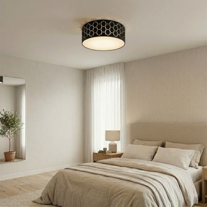 Plafonnier ULLE 1xE27/15W/230V Ø 35 cm noir