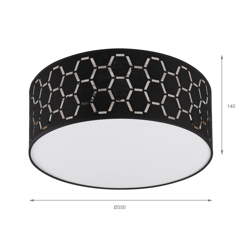 Plafonnier ULLE 1xE27/15W/230V Ø 35 cm noir