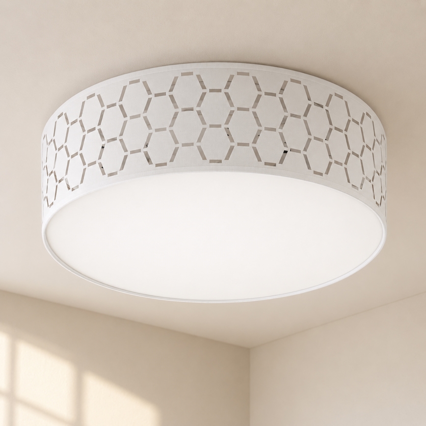Plafonnier ULLE 2xE27/15W/230V Ø 45 cm blanc