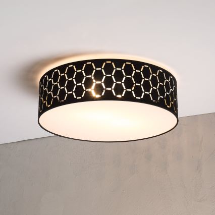 Plafonnier ULLE 2xE27/15W/230V Ø 45 cm noir